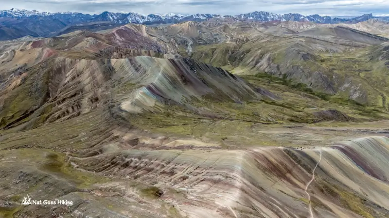 Palccoyo Rainbow Mountain drone view