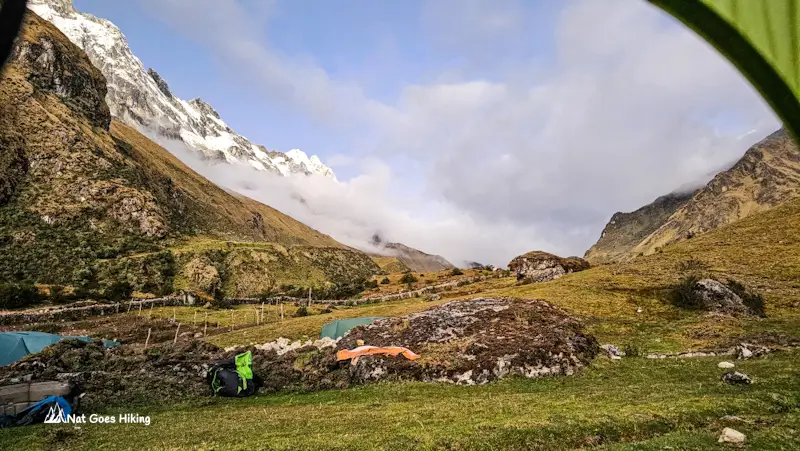 Salkantay Trek - The view from our tent at Wayramachay