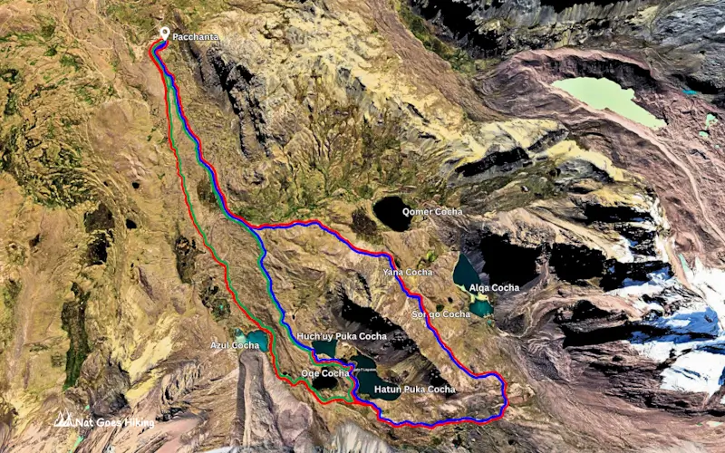 Ausangate 7 Lakes Hike Map
