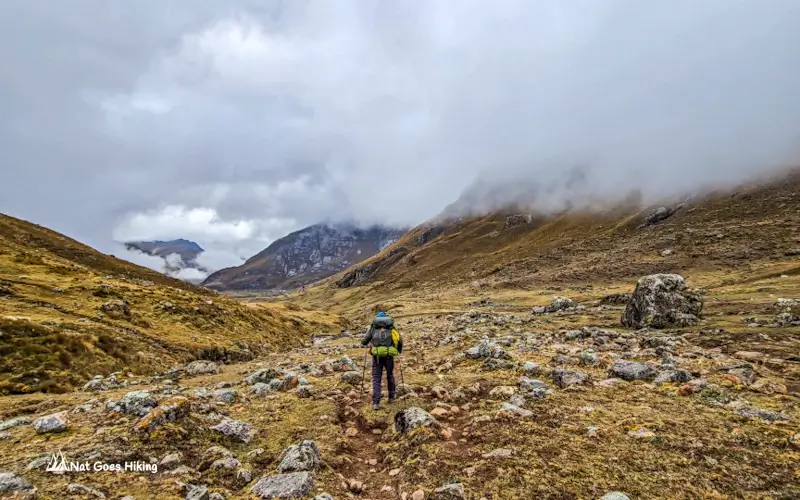 Hike from Huayhuash Camp to Tupac Amaru