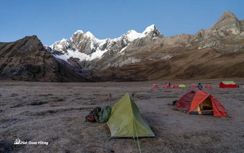Mini Huayhuash trek - Janca Camp in the morning