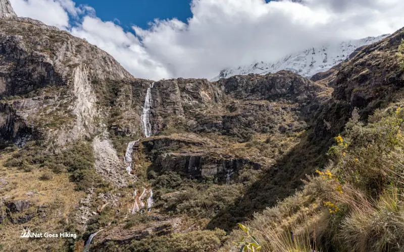 Laguna 69 Hike - one of the best day hikes near Huaraz - Waterfall
