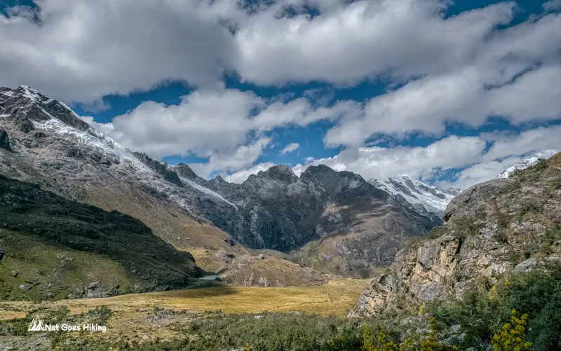 Short valley walk before final push on the Laguna 69 hike