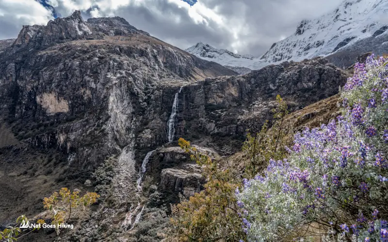 Waterfall on Laguna 69 Hike, Huascarán National Park, Peru