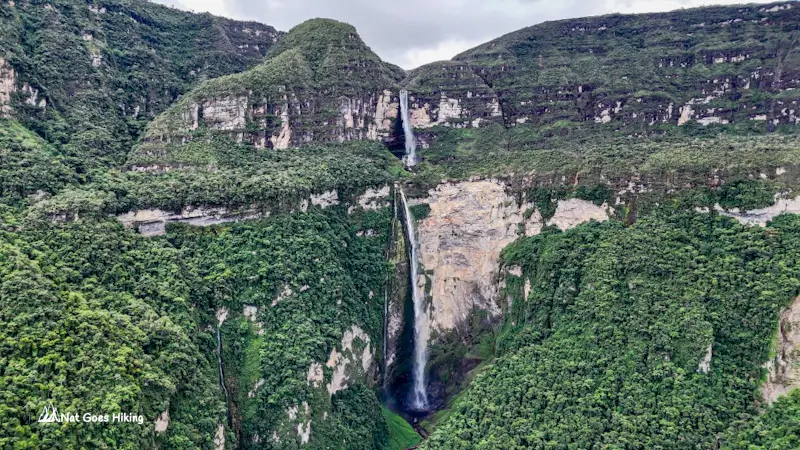 Gocta Waterfall Peru drone shot
