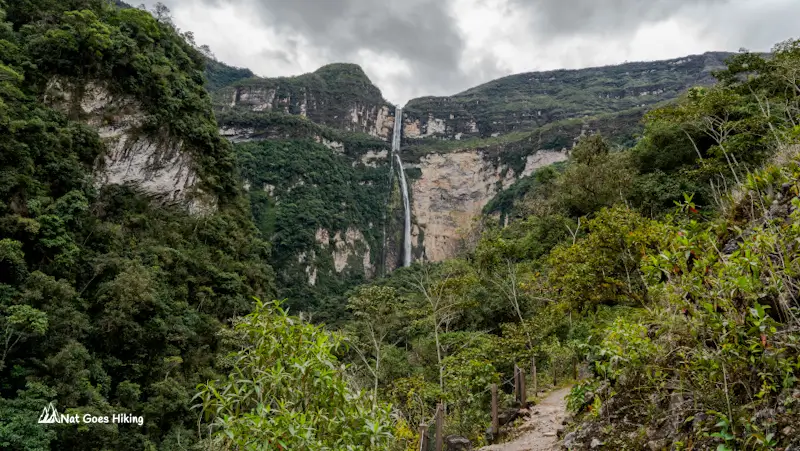 Gocta Waterfall view from the trail
