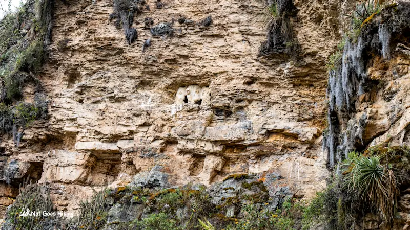 A group of less preserved Karajia sarcophagi to the left of the main group as seen from the second viewpoint, Northern Peru