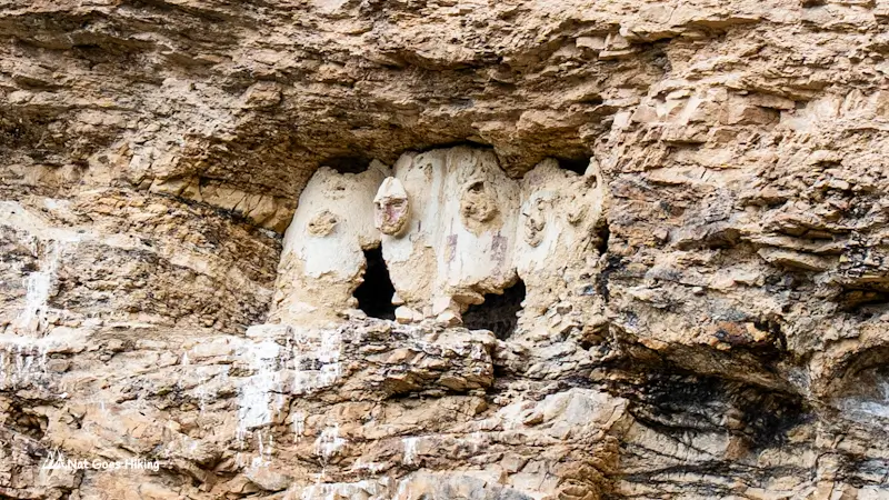 A group of less preserved sarcophagi to the left of the main group, Northern Peru