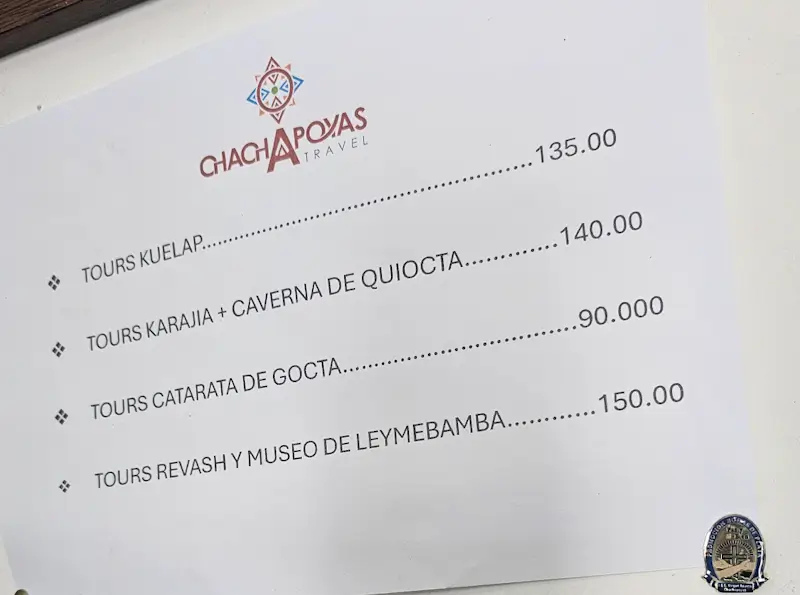 Chachapoyas Tours prices - Chachapoyas Travel