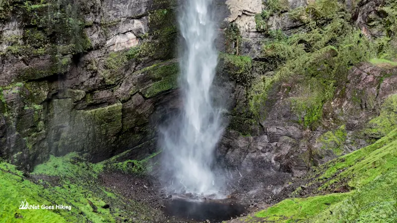 At the base of Gocta Waterfall lower cascade