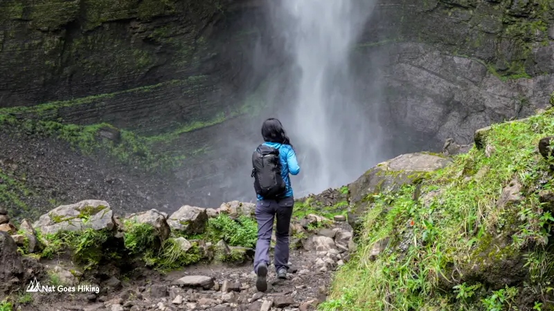 At the base of Gocta Waterfall lower cascade