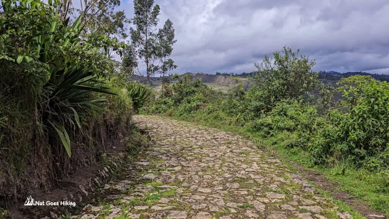 Stone-paved pathway to the Revash Mausoleums, northern Peru