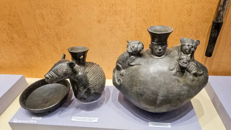 Chimú ceramics displayed at the Chan Chan Site Museum
